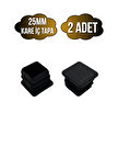 Kare Demir Profil İç Tapa Geçme Plastik Ayak Geçme Koruma Plastiği(25MM)(2 ADET)(SİYAH)
