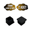 Kare Demir Profil İç Tapa Geçme Plastik Ayak Geçme Koruma Plastiği(20MM)(2 ADET)(SİYAH)