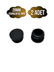 Yuvarlak Demir Profil İç Tapa Geçme Plastik Ayak Geçme Koruma Plastiği(28MM)(2 ADET)(SİYAH)
