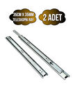 Teleskobik 35MM Çekmece Ray Bilyeli Mobilya Dolap Rayı(35CM)(35MM)(2 TAKIM)(KROM)