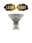 Pati Metal Ayak Çeyiz ve Hediye Kutusu Mobilya Ayağı(2,5CM)(GÜMÜŞ)(4 ADET)