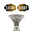 Pati Metal Ayak Çeyiz ve Hediye Kutusu Mobilya Ayağı(2,5CM)(GÜMÜŞ)(8 ADET)