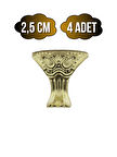 Pati Metal Ayak Çeyiz ve Hediye Kutusu Mobilya Ayağı(2,5CM)(ALTIN)(4 ADET)