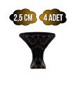 Pati Metal Ayak Çeyiz ve Hediye Kutusu Mobilya Ayağı(2,5CM)(BRONZ)(4 ADET)