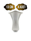 Lüx Lükens Beyaz 13cm Plastik Ayak Mobilya Masa ve Dolap Ayağı(BEYAZ)(13CM)(4 ADET)