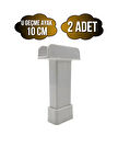 U Geçme Beyaz Plastik Ayarlı Ayak Mobilya Masa ve Dolap Ayağı(BEYAZ)(10CM)(2 ADET)