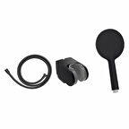 Kireç Kırıcılı El Duşu Seti Mat Siyah Yuvarlak DS.SH121S