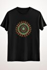 Erkek Siyah Hand-drawn Bohemian Mandala Turquoise & Rust - Ds1187
