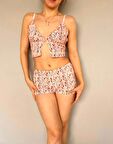 Şortlu crop pijama takım