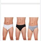  65,66,67 ERKEK KARIŞIK RENKLİ MODAL KEMERLİ SLİP 6 ADET