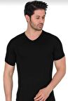 BERRAK 1027 ERKEK ELASTAN V YAKA KISA KOL ATLET TEKLİ 