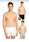 TUTKU 0114 ERKEK LİKRALI KARIŞIK RENKLİ BOXER ŞORT 3 ADET