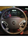 Dikişli Direksiyon Kılıfı Siyah Deri/siyah Dikişli Renault Tır Kamyon Hızlı Kargo
