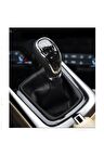 RENAULT LAGUNA II 2001-2007   Uyumlu Vites Körüğü Siyah Deri Siyah Dikiş  