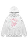 Unisex Graffiti Heart Kapşonlu Sweatshirt Hoodie