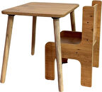 Industrial Living Çocuk Oyun, Aktivite ve Etkinlik Masası - 49x49cm -18mm 1.Sınıf Ceviz MDF