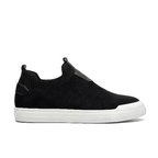 4224 Erkek Slip-On - Full Triko Örgü Termo Taban Sneaker Siyah - Beyaz
