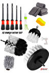 12 Parça Araba Temizleme Kuaför İç-Dış Detaylı Temizlik Koltuk Fırçalama Set