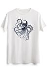 Erkek Beyaz Skull And Octopus