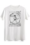 Erkek Beyaz Cool Tees Da Vinci Guitar Perfect Musician