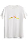 Erkek Beyaz Abstract Mountain Sunset Logo