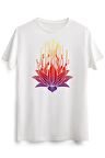 Erkek Beyaz Modern Lotus Flower On Colours