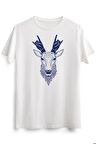 Erkek Beyaz Hipster Deer Shirt Deer Head Rock 'n Roll Antler T-shirt