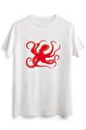 Erkek Beyaz Red Octopus Silhouette