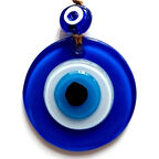 Dodes Nazar Boncuklu Mavi Renk Mini Duvar Süsü Dekoratif Hediyelik Cam Eşya