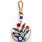 Dodes Lale Çiçeği Desenli Füzyon Cam Duvar Dekoru