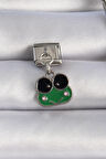 Dodes 316L Çelik Gümüş Renk Sallantılı Yeşil Kurbağa Figür Nomination Charm TG27BC1071