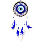 Dodes Nazar Boncuğu Desenli Kuş Tüylü El Yapımı Düş Kapanı Duvar Süsü