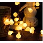 Dodes 3m 20 Led Beyaz Top Gün ışığı Pilli 2 Kademeli