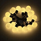 Dodes 5 Metre 28 LED Mini Top Işık Sarı Fişli Siyah Kablo