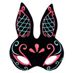 Dodes Siyah Mavi Kırmızı Tavşan Maskesi