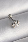 Dodes 316L Çelik Gümüş Renk Zirkon Taşlı Çiçek Model Tragus Piercing TG27PR1283