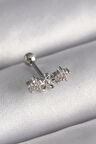 Dodes 316L Çelik Gümüş Renk Zirkon Taşlı Çiçek Tragus Piercing TG27PR1277