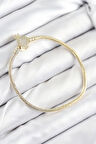 Dodes Pirinç Charm Zirkon Taşlı Taç Model Gold Renk Kadın Bileklik TG27BB7808