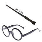 Dodes Harry Potter Asası ve Siyah Çerçeveli Gözlük Seti