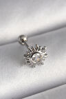 Dodes Dodes 316L Çelik Gümüş Renk Zirkon Taşlı Güneş Tragus Piercing TG27PR1279