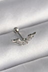 Dodes Dodes 316L Çelik Gümüş Renk Zirkon Taş Detay Kanat Model Tragus Piercing TG27PR1291