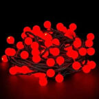 Dodes 5m 28 Led Kırmızı Işık Şeffaf Kablo Fişli Eklemeli