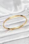 Dodes Dodes 316L Çelik Gold Renk Zirkon Taşlı 65 mm İnce Kadın Kelepçe Bileklik TG27BB7914
