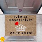 Kapı Önü Paspası Dekoratif Dijital Baskı Evimize Hoşgeldiniz P-2465