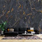 Koyu Mermer Desenli Duvar Kağıdı Baskı