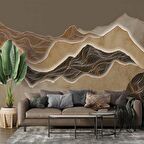 3 Boyutlu Parametrik Çöl Desenli Duvar Kağıdı Baskı