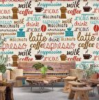 Cafe Temalı-Yazılı Duvar Kağıdı Baskı