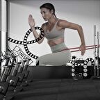 Koşan Kadın Temalı Spor Salonu Duvar Kağıdı Baskı