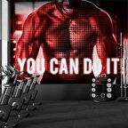 Kaslı-Yazılı Spor Salonu Duvar Kağıdı Baskı