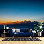 Dağ Manzaralı Gündoğumu Duvar Kağıdı Baskı